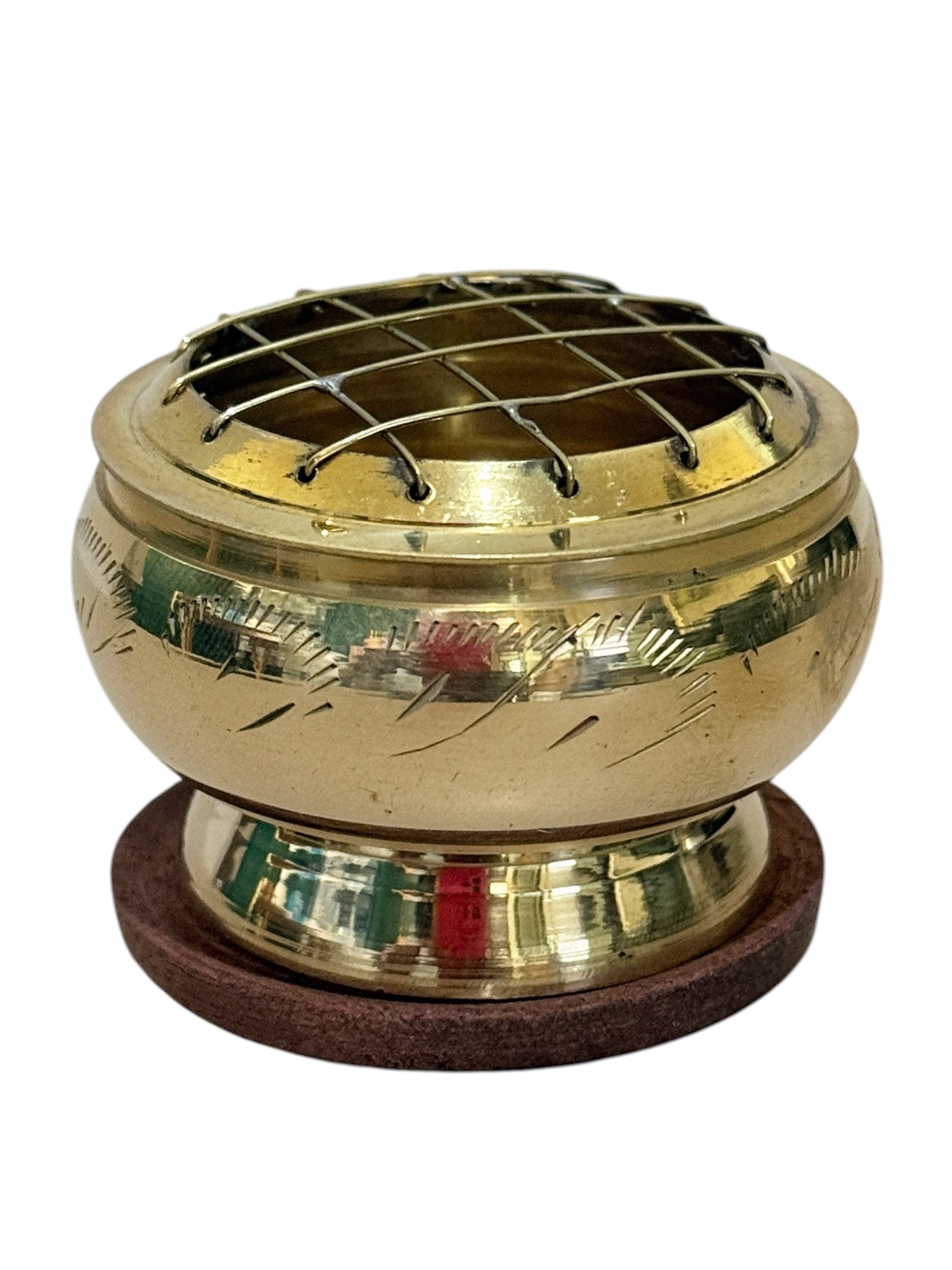 Brass Carved Charcoal Burner | Mini