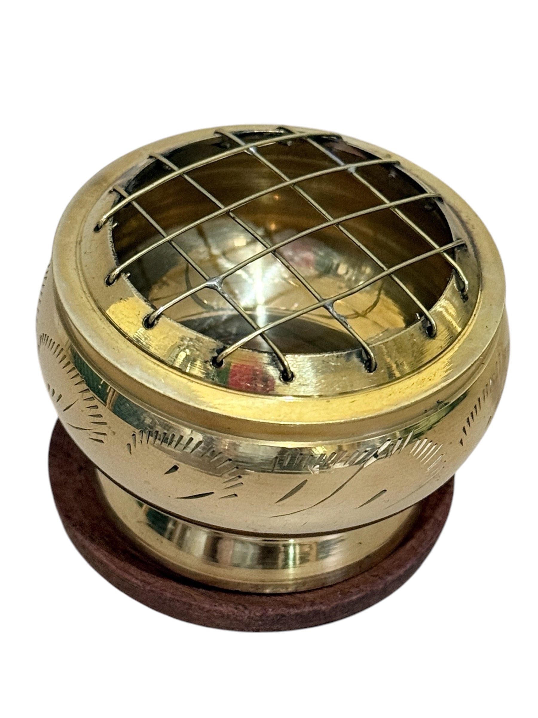 Brass Carved Charcoal Burner | Mini